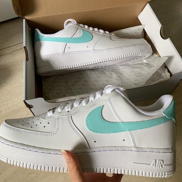 Teal Swoosh Custom Air Force 1's (AF1s)