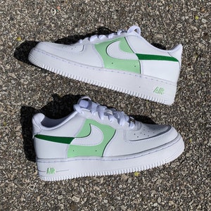 Two-Tone Green Colorblock Custom Air Force 1's (AF1s)