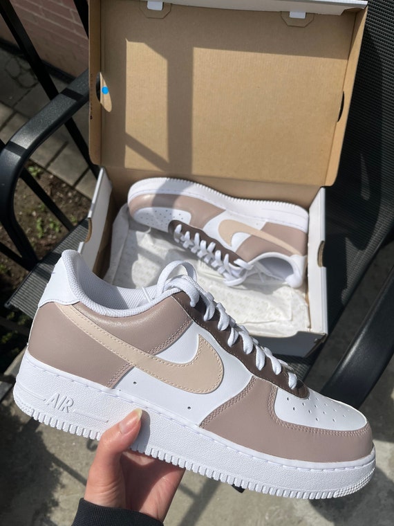 Brown + Beige Variation III Custom Air Force 1's (AF1s)