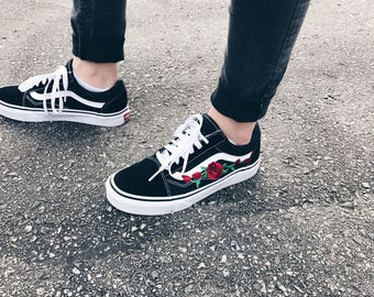 Rose Embroidered Custom Vans