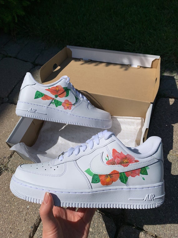 Floral Design Custom Nike Air Force 1's 