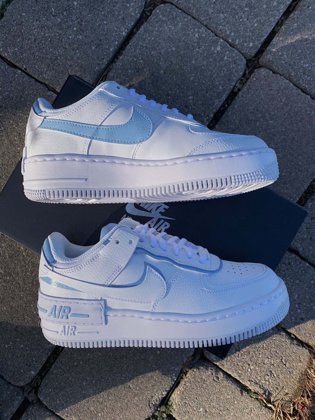 Icy Blue Custom Air Force 1 Shadow af1s Etsy