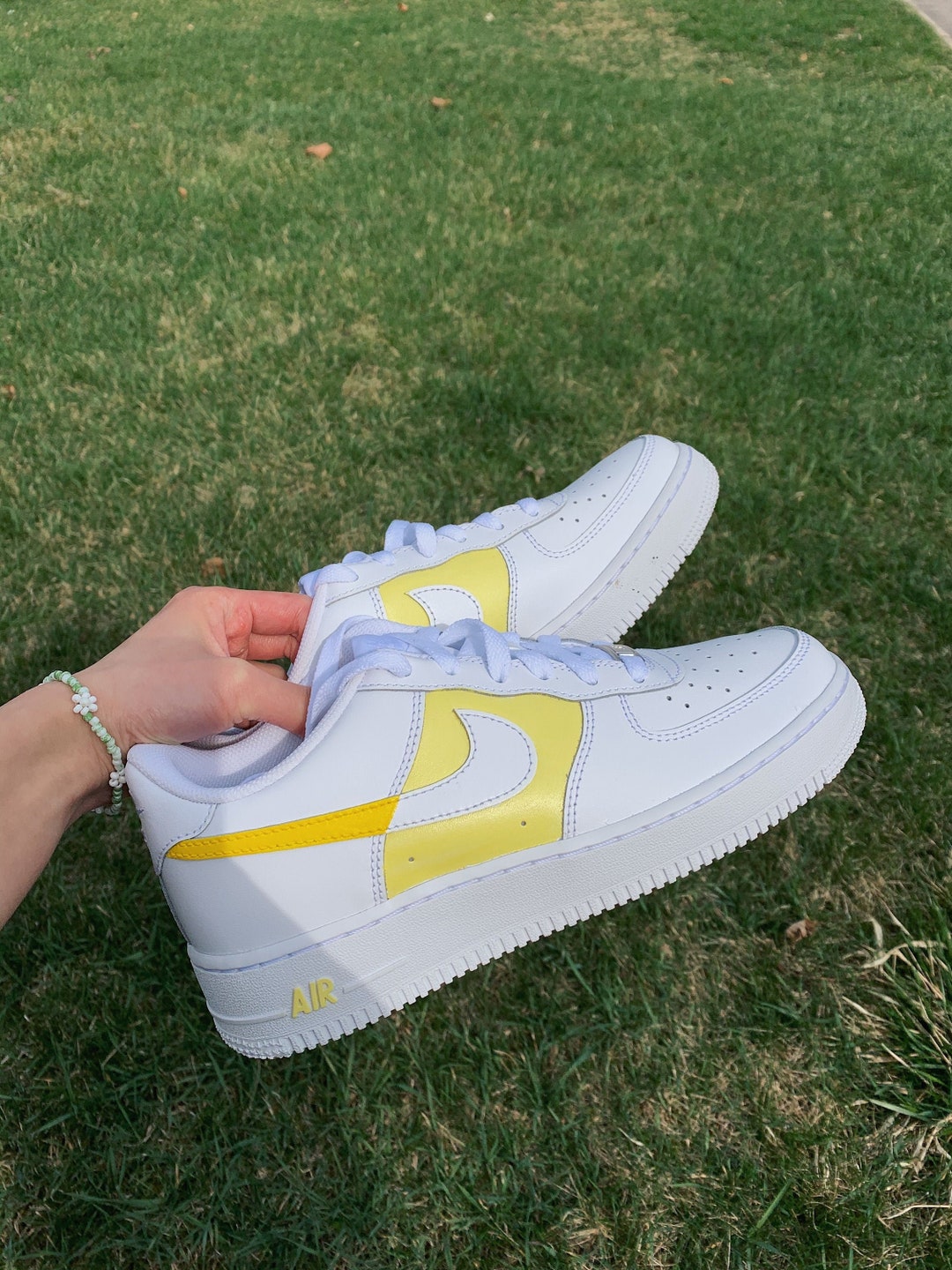 Two-tone Yellow Custom Air Force 1's (af1s) - Etsy