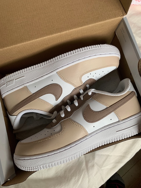 X 19 CUSTOM BEIGE LV AIR FORCE 1 - PRESTIGE QUALITY CUSTOMS