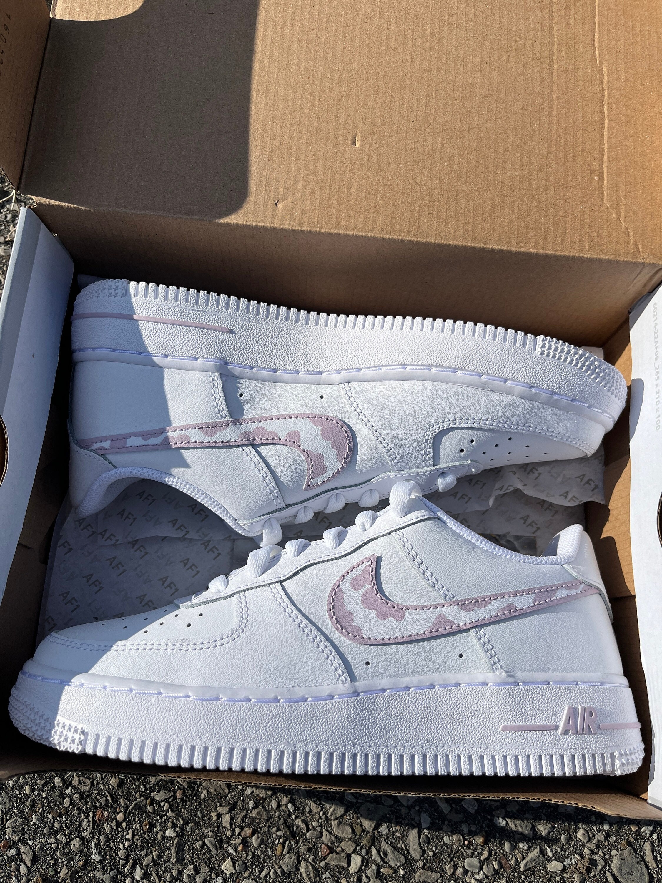 Pastel Purple Cow Print Custom Air Force 1 s AF1s