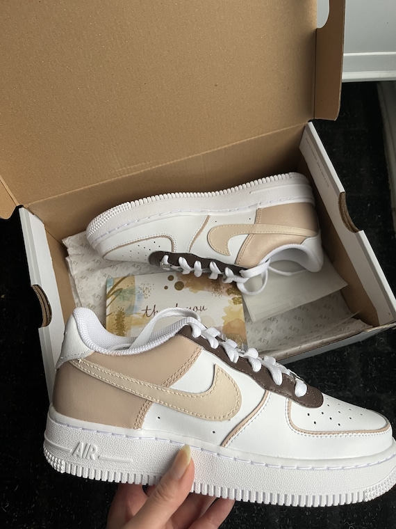 Beige + Brown Tones Variation II Custom Air Force 1's (AF1s)