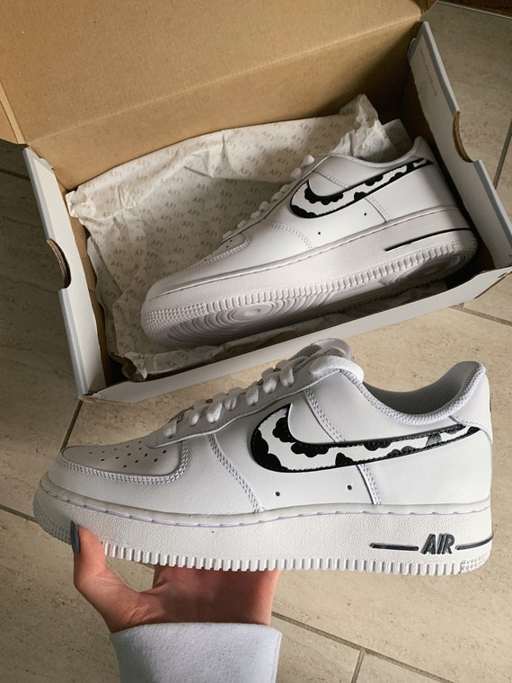 Cow Print Custom Black Air Force 1's (AF1s)