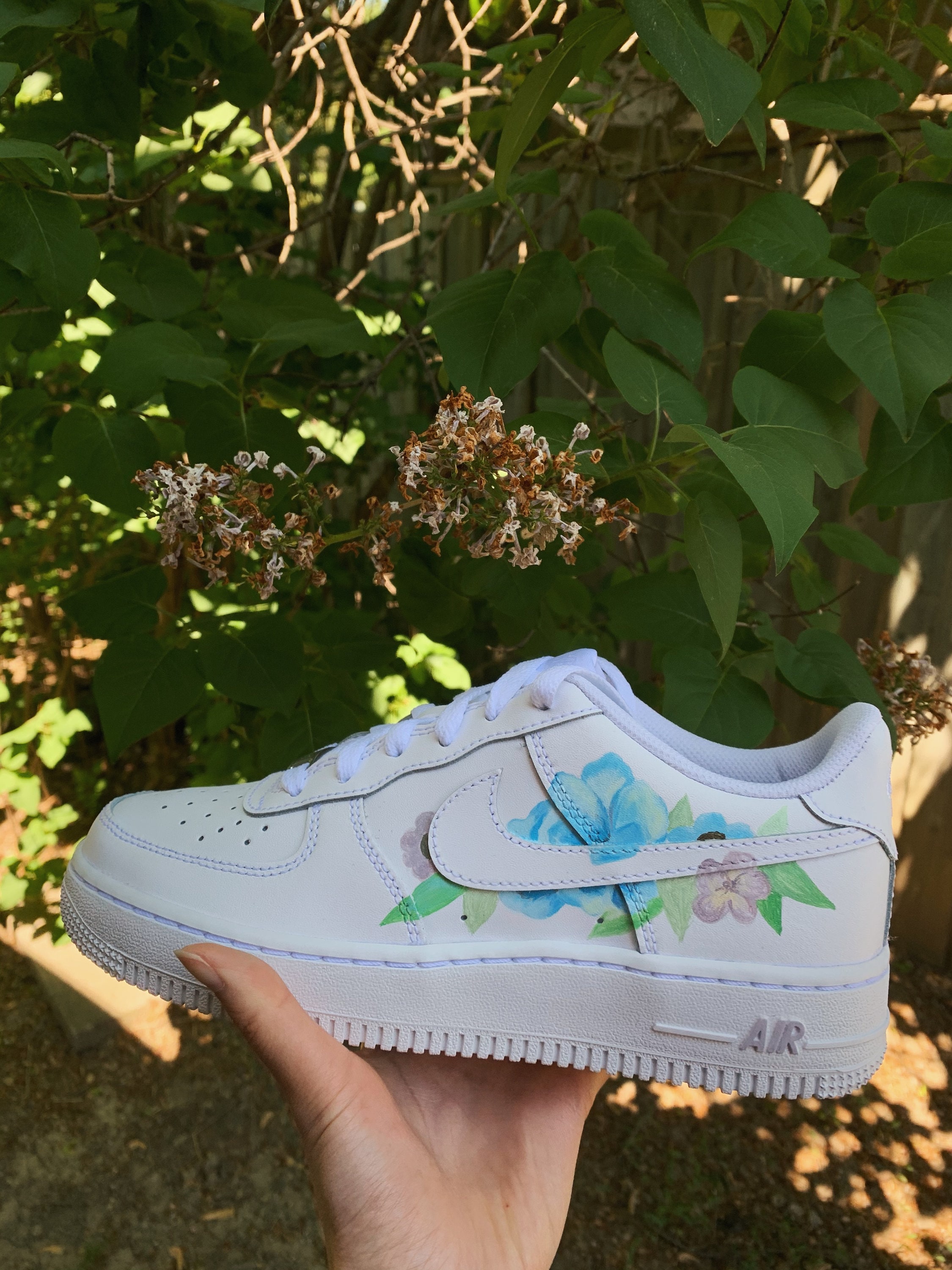 nike air force blue flower