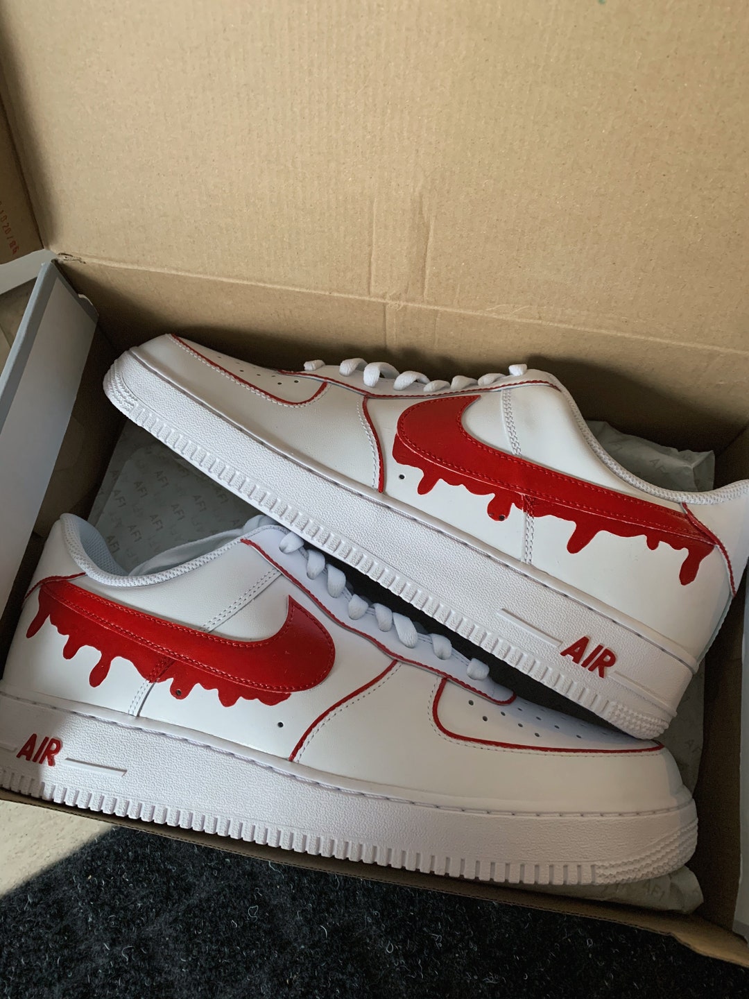 air force 1 custom drip red