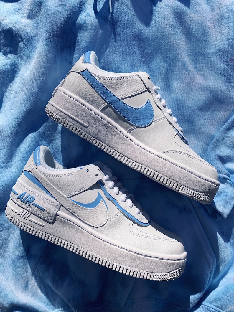 Baby Blue Shadow Custom Nike Air Force 1's AF1s | Etsy