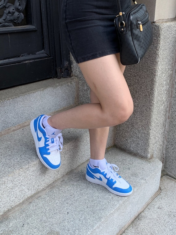 Uni Blue UNC Custom Air Jordan 1 Lows (AF1s)