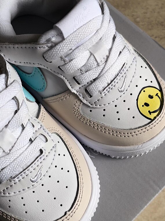 air force 1 yellow smiley face