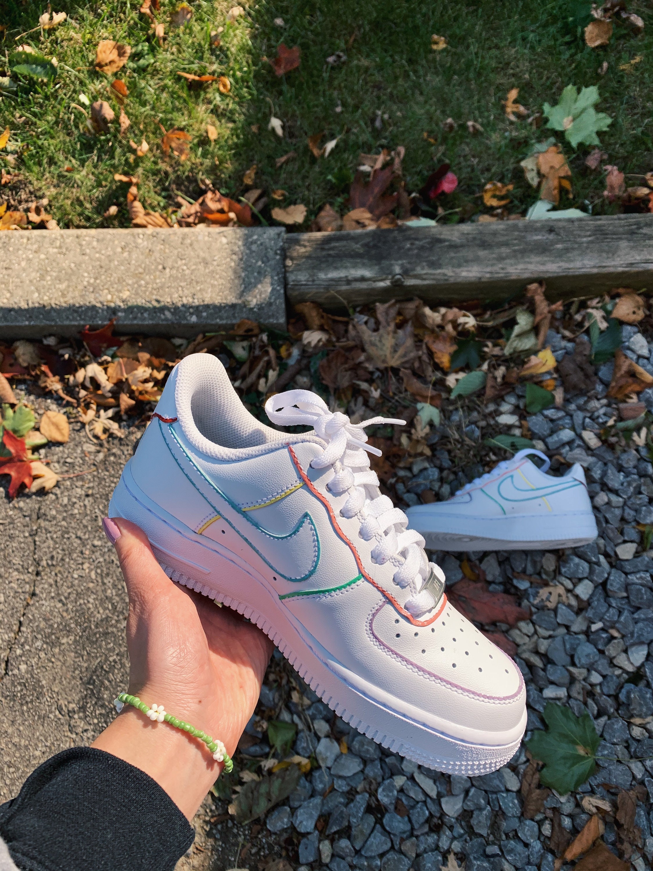 Pastel lined Women's Nike Air Force 1 low custom