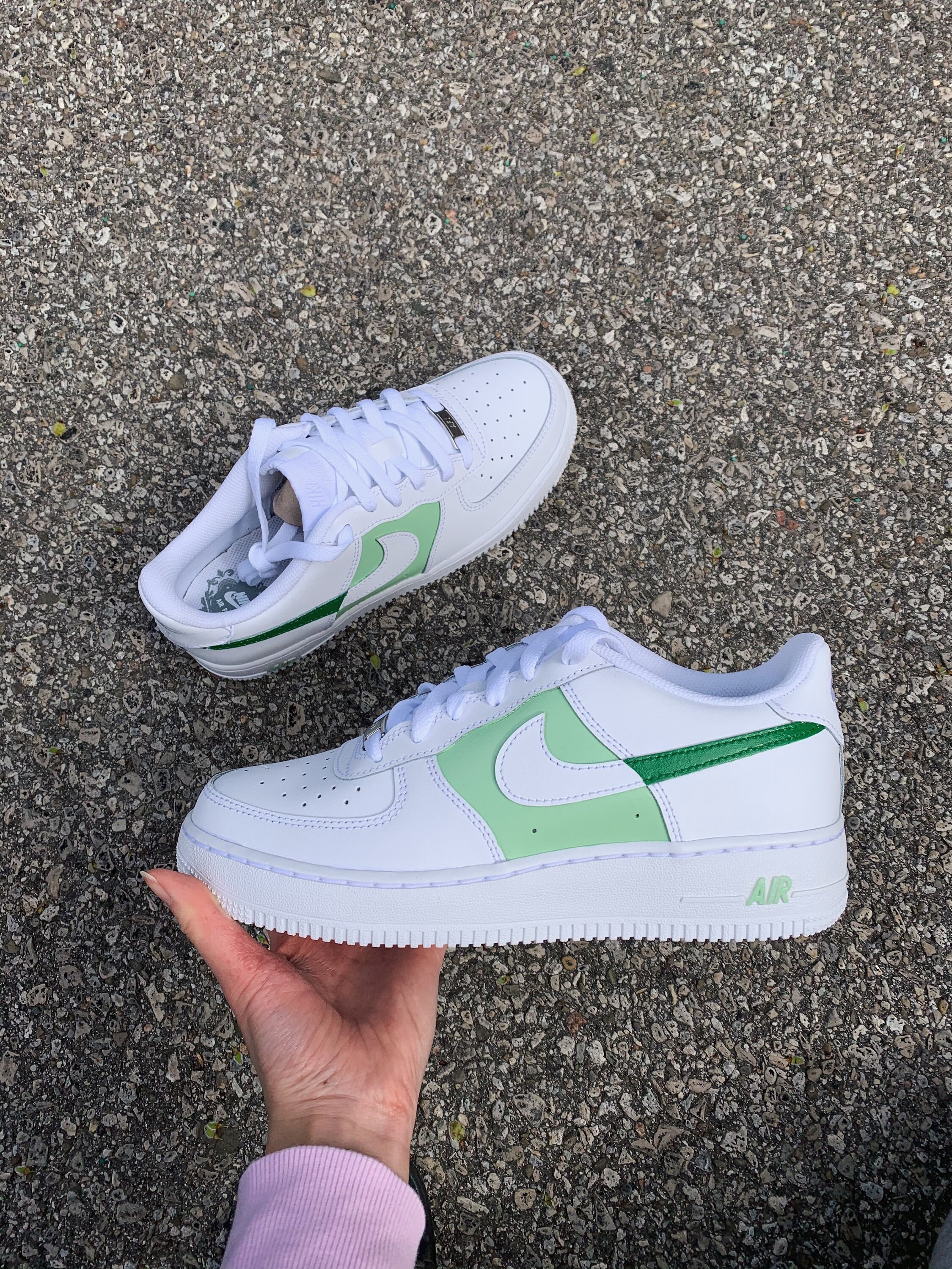 Two-tone Green Colorblock Custom Air Force 1's af1s - Etsy Canada