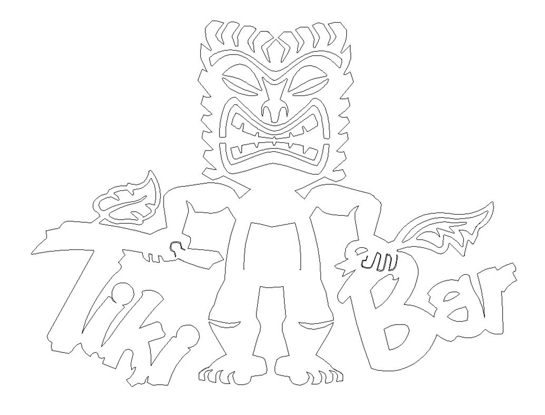 DXF File Tiki Bar Man - Etsy