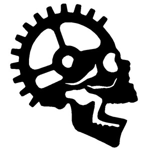 DXF File Skull Gear Head