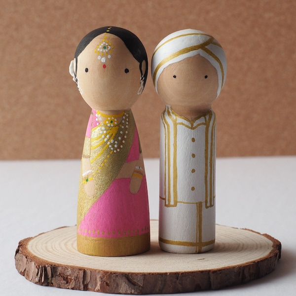 Wedding Cake topper Peg dolls - wedding and family peg dolls