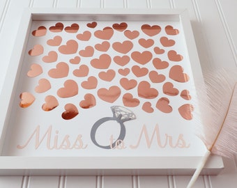 Rose Gold Bridal Shower Guest Book – Miss to Mrs for 50 guests