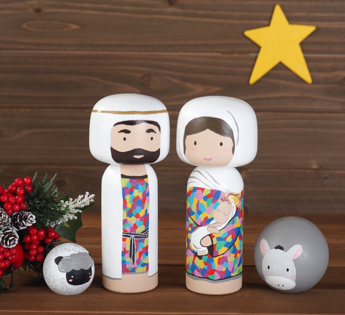 Kokeshi Nativity Set - Etsy