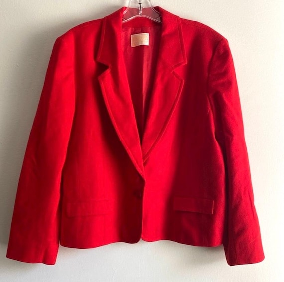 Pendleton Vintage Red Wool Jacket Blazer Size 16 - image 1