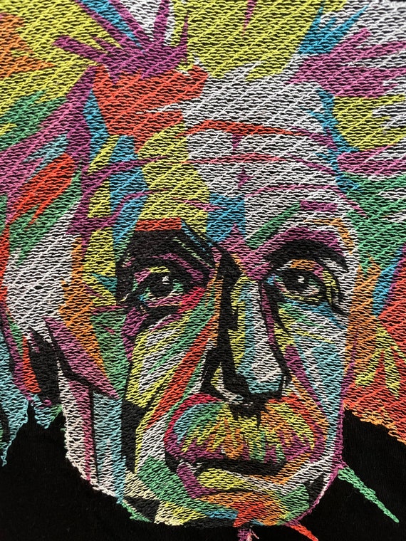 Vintage Albert Einstein embroidered t-shirt, sz S - image 2