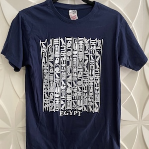 Koszulka Vintage Egypt Hieroglify, rozmiar L