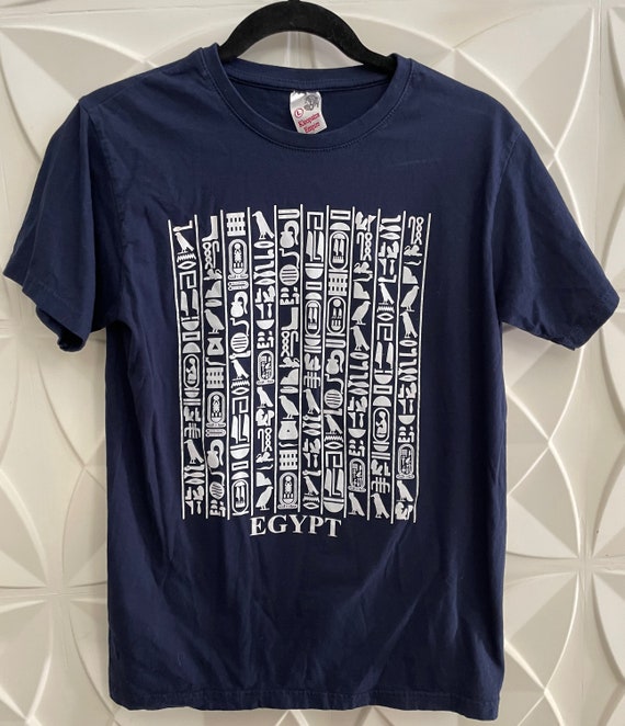 Vintage Egypt Hieroglyphics T-shirt, Sz L - Etsy
