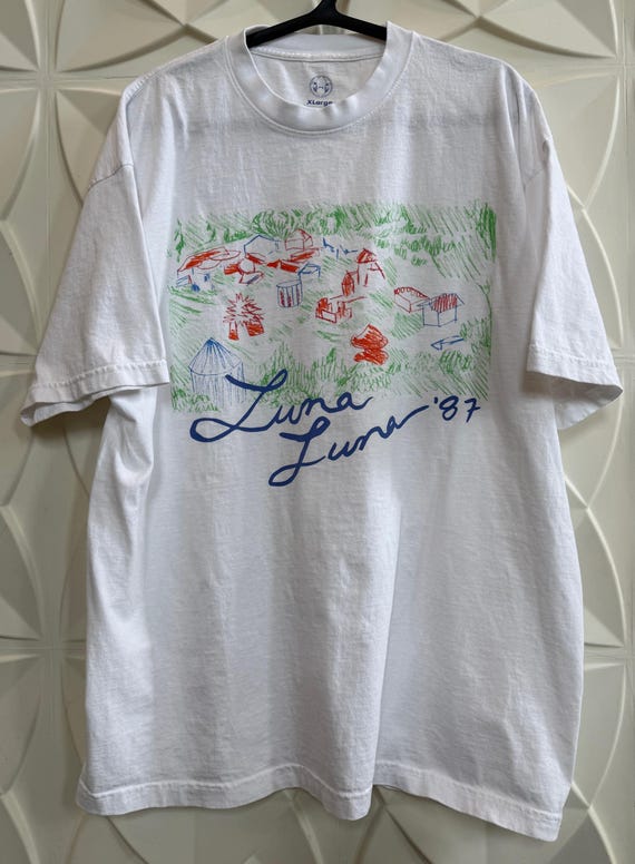 Vintage Luna Luna art carnival show souvenir map tee, sz XL