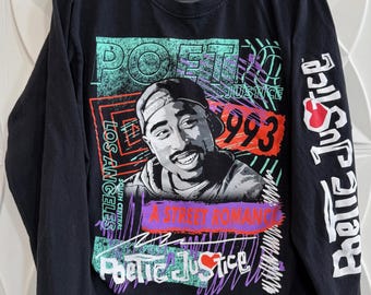 ヴィンテージ トゥパック・シャクール ポエティック・ジャスティス 長袖Tシャツ、サイズM