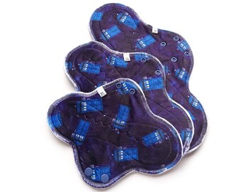 Tardis Cloth Napkin, Reusable Napkin, Menstrual Cloth Pads ~ Dr Who Cloth Pads ~ Incontinence Pads ~ Reusable Pads ~ Dr Who Cloth Pads