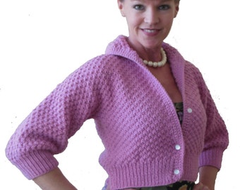 Easy to make 1940s cardigan "Jaq-ette"  knitting pattern.