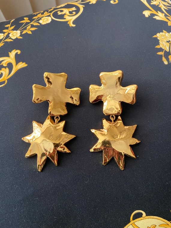 Christian Lacroix vintage clip on earrings massive