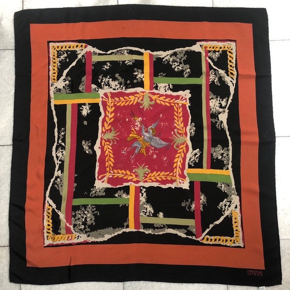 Christian Lacroix vintage scarf square 100% silk c