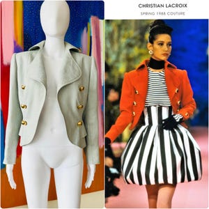 Vintage Christian Lacroix Haute Couture (Spring 1988) S jacket grey linen silk