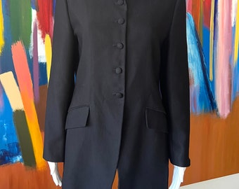 Vintage Romeo Gigli size 46 IT Medium jacket black 100% wool corduroy