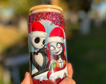 Bola de nieve en lata de vidrio de 16 oz