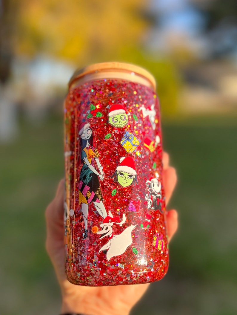 16oz Glass Can Snowglobe Etsy