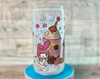Bola de nieve en lata de vidrio de 16 oz