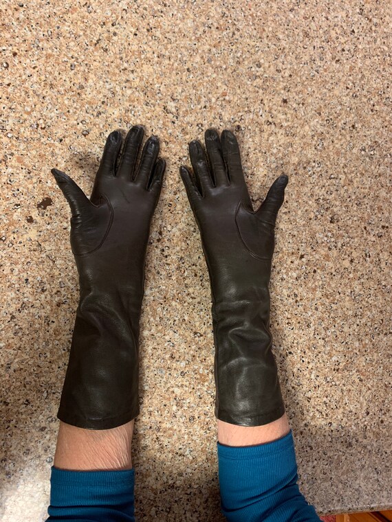 Van Raalte Brown Leather Gloves  -  Size 6 - Wome… - image 2
