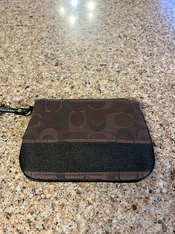 Coach Wristlet - Brown and Black Canvas