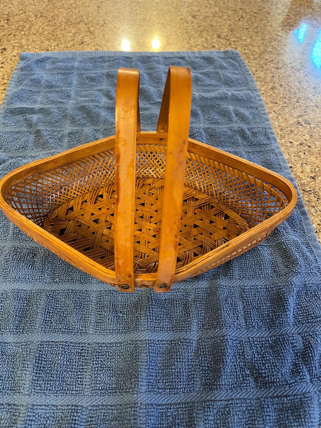 Bamboo Reed Backing Vtg Woven Bamboo Reed Backet - Etsy