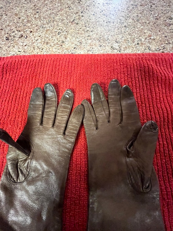 Brown Leather Ladies Gloves- Made in Italy - image 3