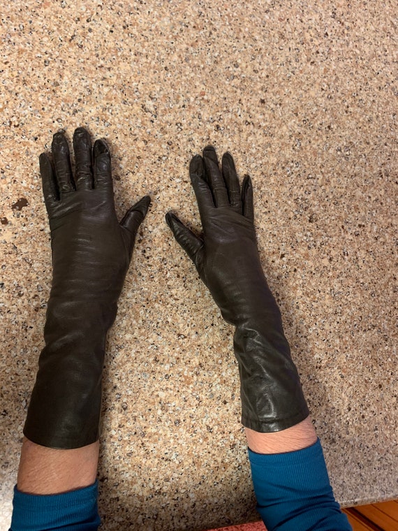 Van Raalte Brown Leather Gloves  -  Size 6 - Wome… - image 1