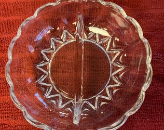 Imperial Glass Company Divided Dish/Bowl - Clear Glass