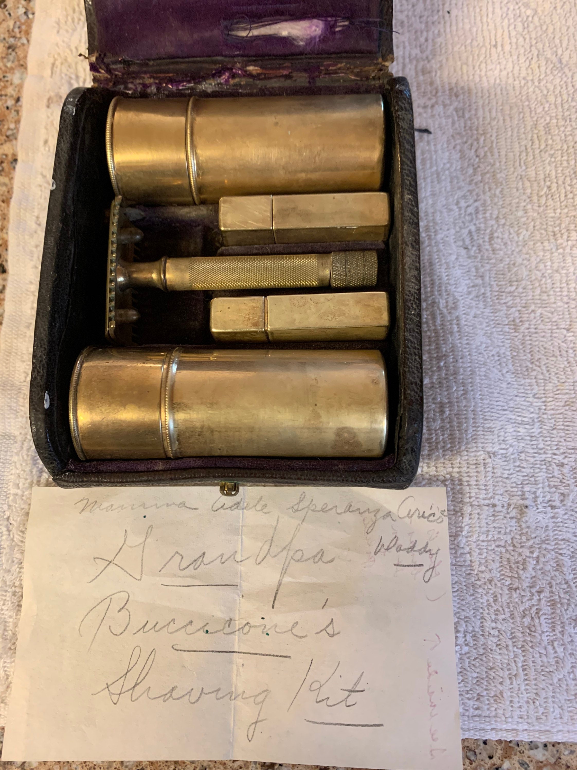 1918 Antique Gillette Brass Shaving Kit With Original Leather Etsy UK