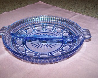 Indiana Glass - Blue Relish Dish