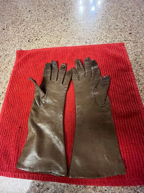 Brown Leather Ladies Gloves- Made in Italy - image 4