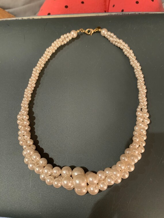 RMN Twisted Three Strand Pearl Necklace 