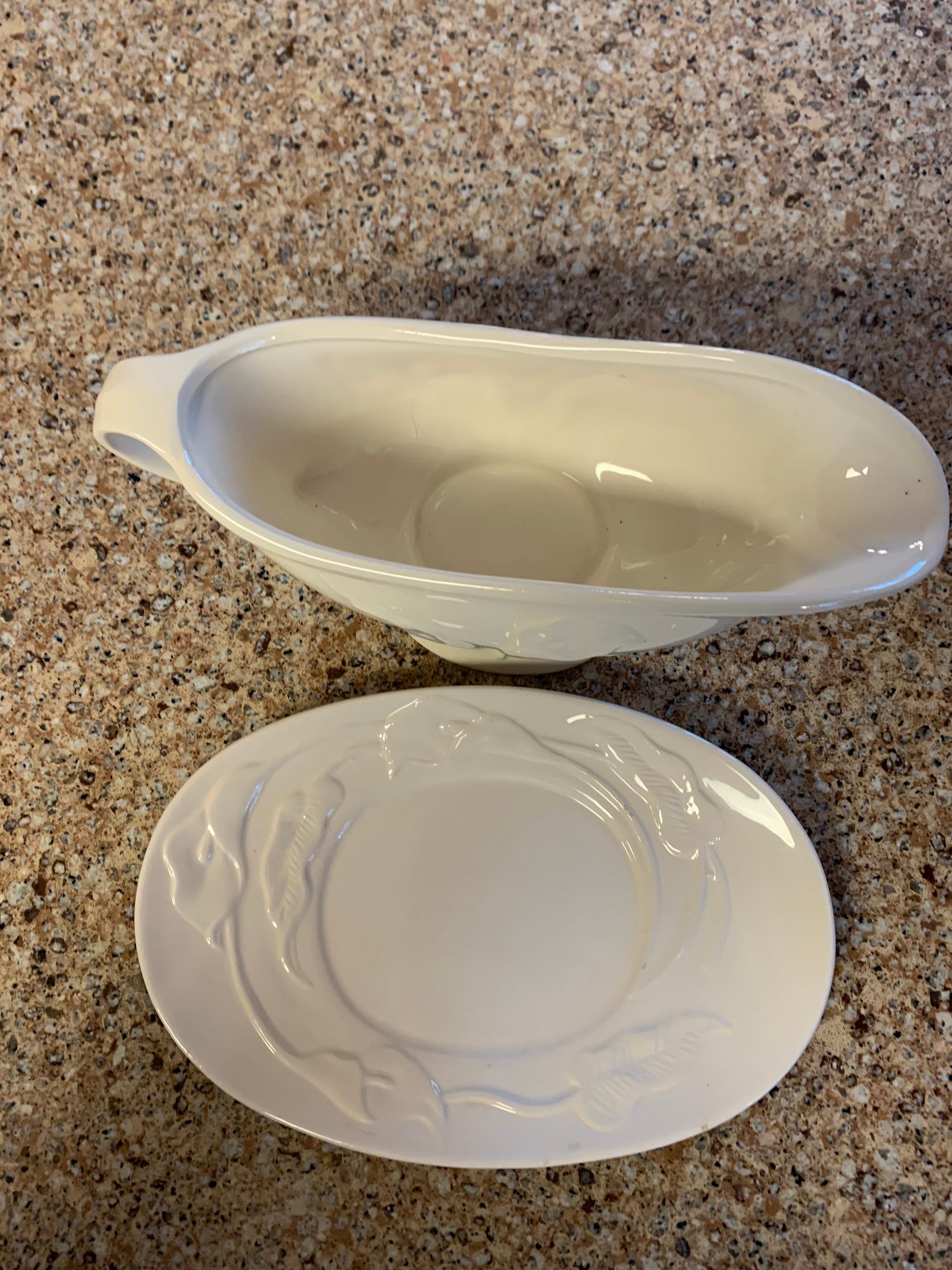 Vintage White Ceramic Gravy Boat with Underplate Etsy