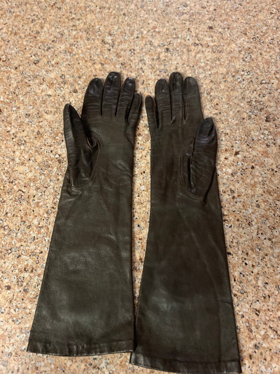 Van Raalte Brown Leather Gloves  -  Size 6 - Wome… - image 7